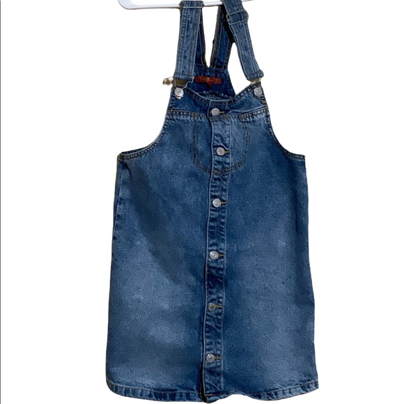 7 for All Mankind Girls Denim Overall Jean Dress Size Large - Picture 1 of 5